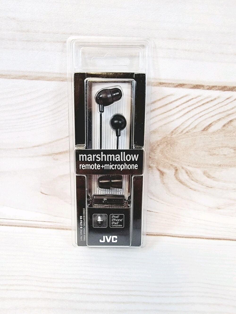 JVC HA-FR37-B Marshmallow In-Ear Headphones with Remote & Microphone - Black NEW